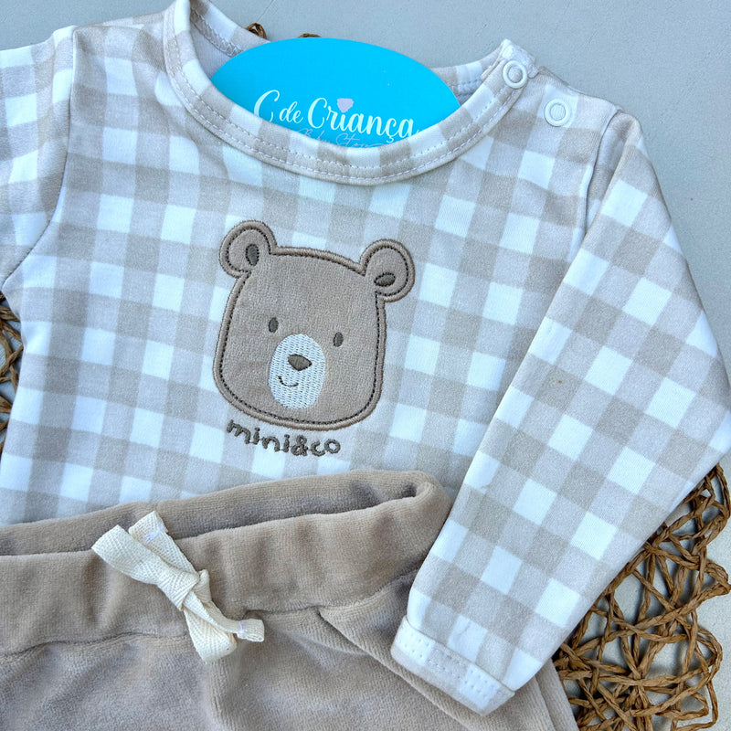 Conjunto Body e Mijão Urso Algodão Egípcio Mini&Co