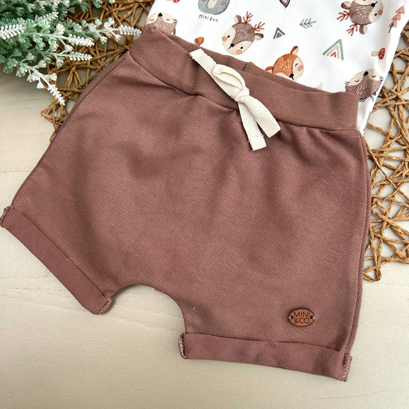 Conj Body e Short Raposa Algodão Egípcio Mini&Co