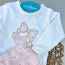 Conj Body e Mijão Estampa Laço Algodão Egípcio Mini&Co