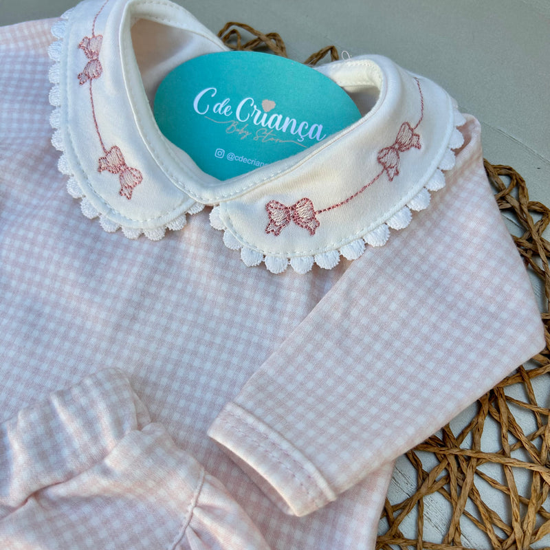 Conj Body e Mijão Gola Laço Algodão Egípcio Mini&Co