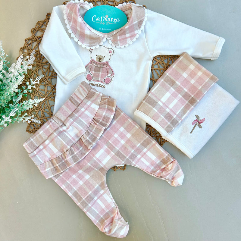 Conj Body e Mijão Ursa Algodão Egípcio Mini&Co