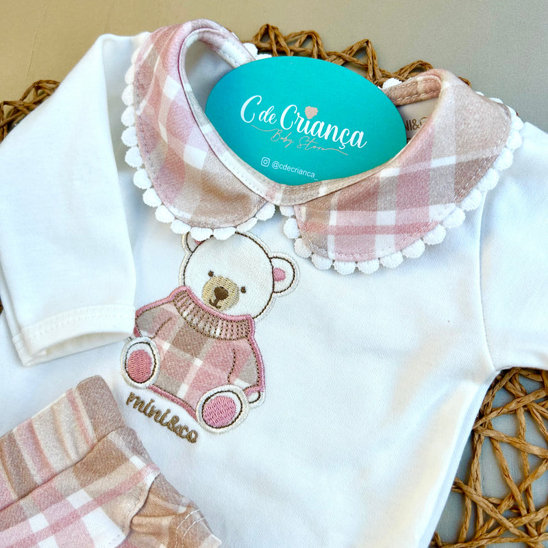 Conj Body e Mijão Ursa Algodão Egípcio Mini&Co