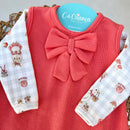 Conj Vestido e Body Manga Longa Ramister Algodão Egípcio Mini&Co