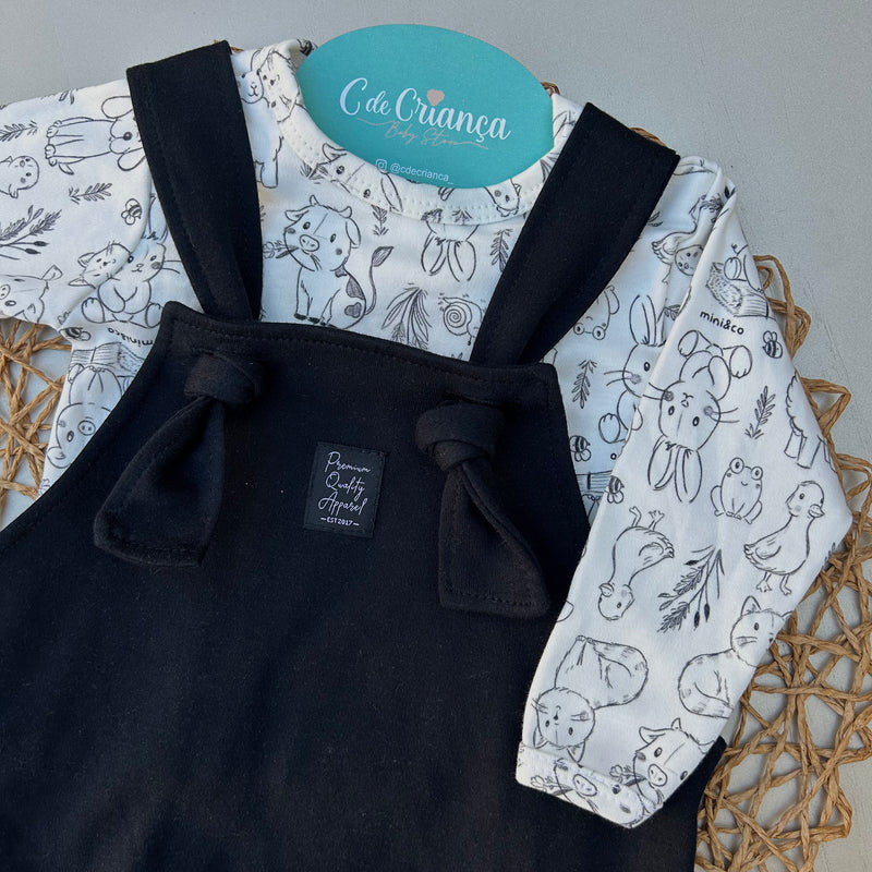 Conj Jardineira e Body Algodão Egípcio Mini&Co