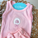 Conj Body e Short Ribana Rosa Bebê Algodão Egípcio Mini&Co