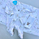 Macacão estampa lavanda e Manta Algodão Egípcio Mini&Co