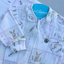 Macacão estampa lavanda e Manta Algodão Egípcio Mini&Co