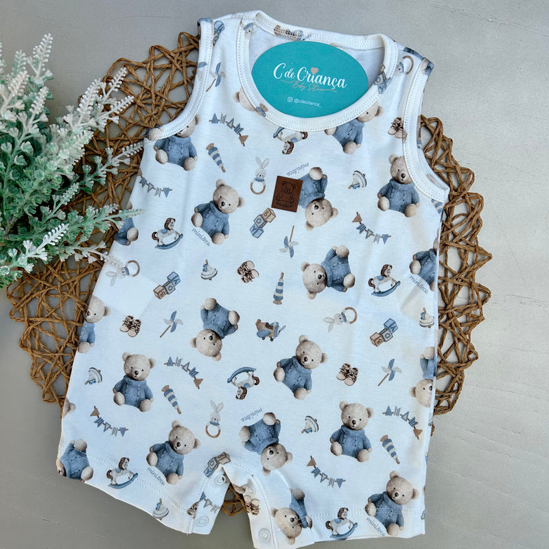 Romper Urso Algodão Egípcio Mini&Co