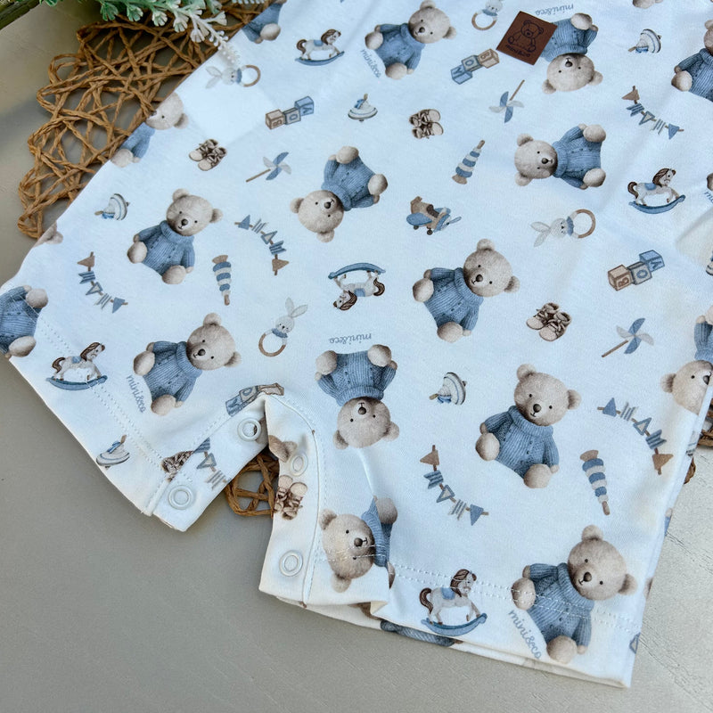Romper Urso Algodão Egípcio Mini&Co