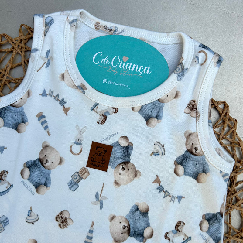 Romper Urso Algodão Egípcio Mini&Co