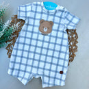 Romper xadrez Urso  Algodão Egípcio Mini&Co