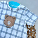 Romper xadrez Urso  Algodão Egípcio Mini&Co