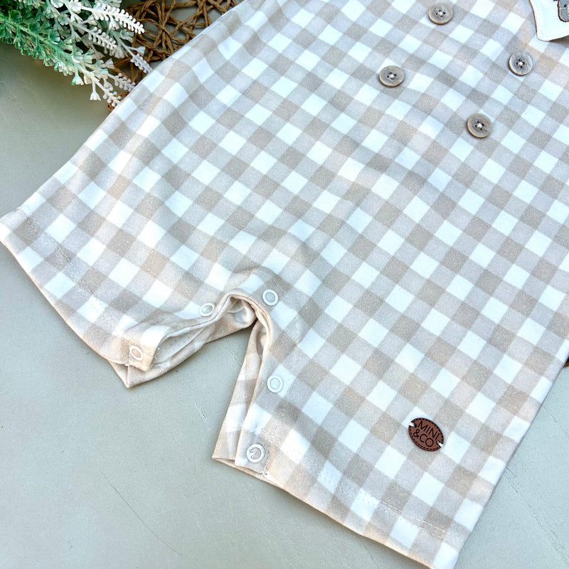 Romper Xadrez Algodão Egípcio Mini&Co