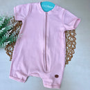 Romper Manga Curta Rosa bebê Algodão Egípcio Mini&Co