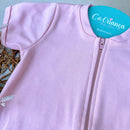 Romper Manga Curta Rosa bebê Algodão Egípcio Mini&Co