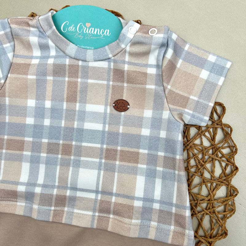 Romper Xadrez Algodão Egípcio Mini&Co