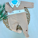 Macacão Gola bordado Urso Algodão Egípcio Mini&Co