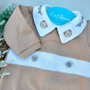 Macacão Gola bordado Urso Algodão Egípcio Mini&Co