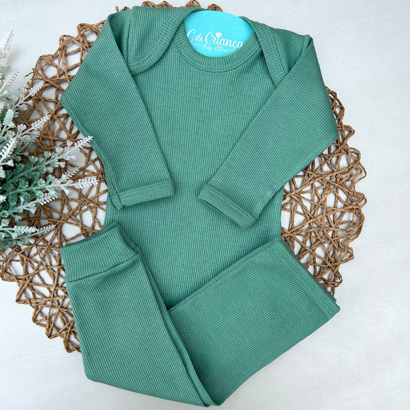 Conjunto Canelado Verde