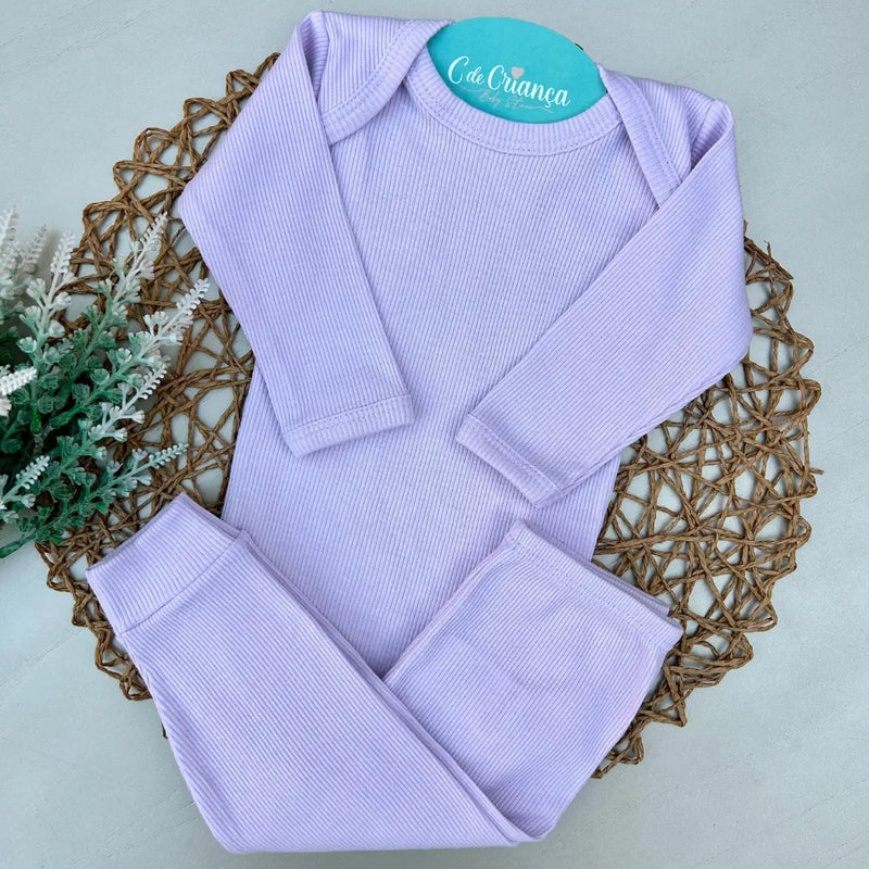 Conjunto Canelado Lilás