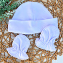 Touca e Luva Branca Algodão Egípcio Mini&Co