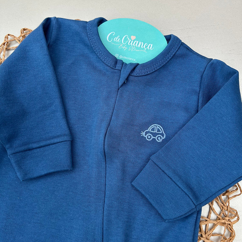 Macacão Suedine Azul Jeans