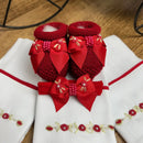 Kit Pano de Boca e Sapatinho Com Faixa Rococó Vermelho