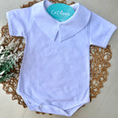 Body Branco Manga Curta - Gola V