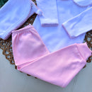 Body Picueta Manga Longa, Mijão Rosa Bebê e Naninha