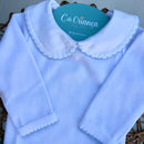 Body Picueta Manga Longa e Mijão Azul Bebê