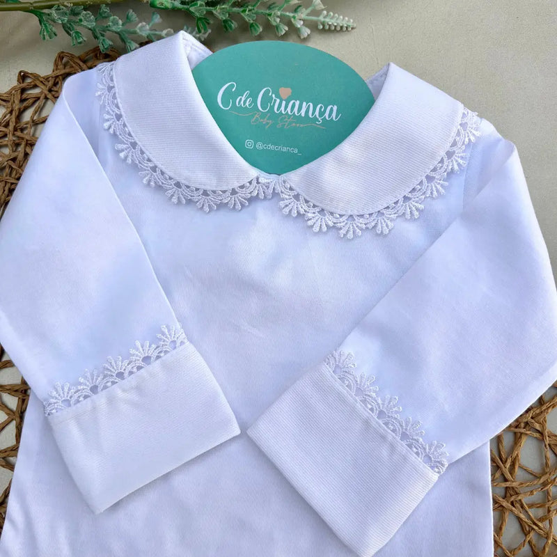 Body Gola Redonda Branco - Liso Gripir