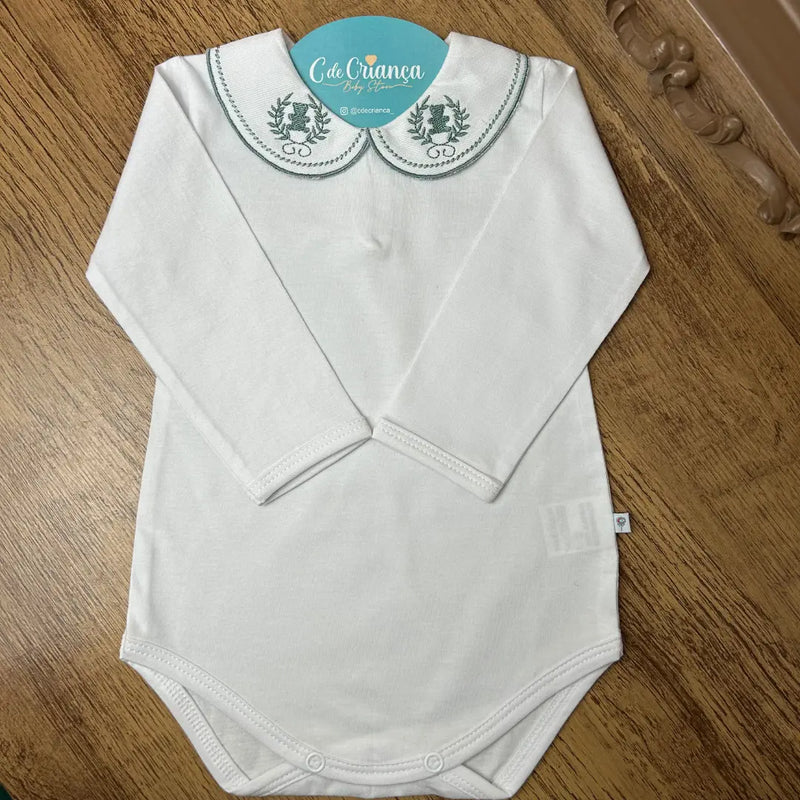 Body Branco - Detalhe Urso Verde