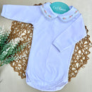 Body Branco - Rococó Rosa