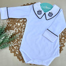 Body Branco Manga Virada - Urso Marinho