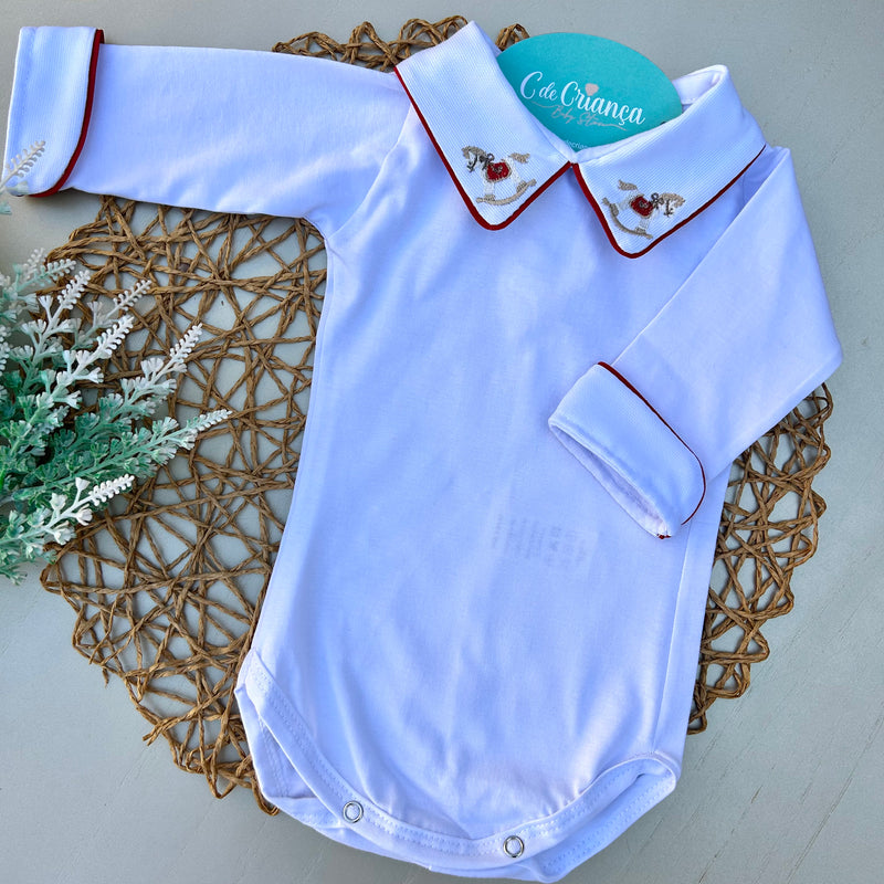 Body Branco - Cavalinho Vermelho