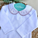 Body Branco - Bordado Flor Rosê