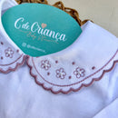 Body Branco - Bordado Flor Rosê