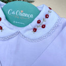 Body Branco - Rococó Vermelho