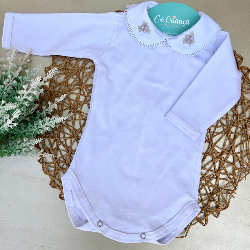 Body Branco - Rococó Lilás