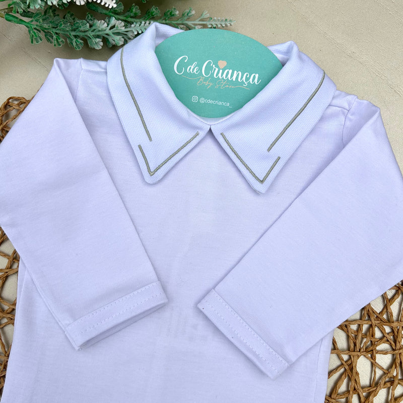 Body Branco Detalhes em Verde Maré