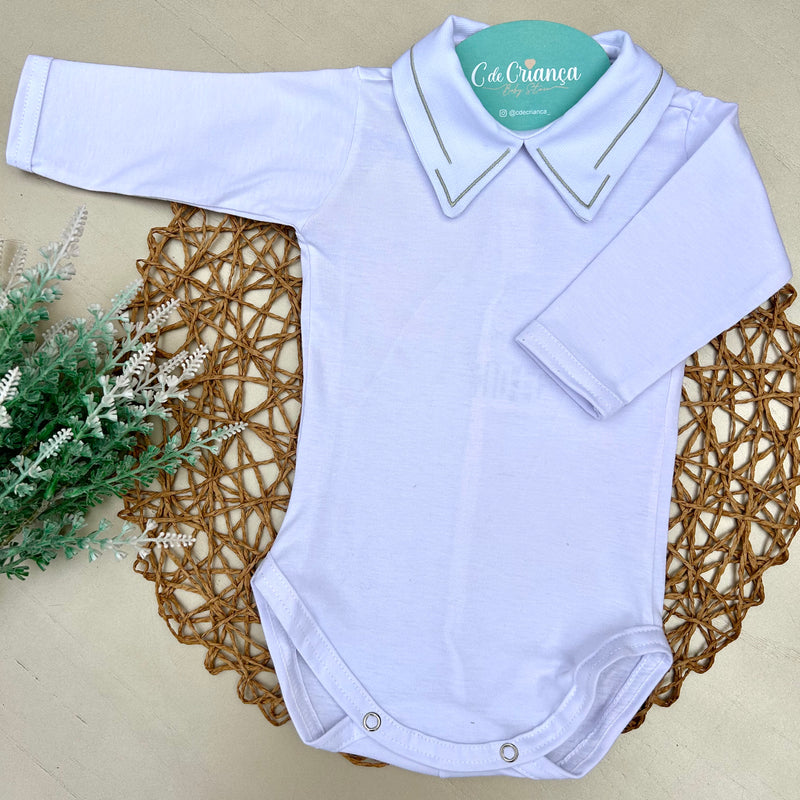 Body Branco Detalhes em Verde Maré
