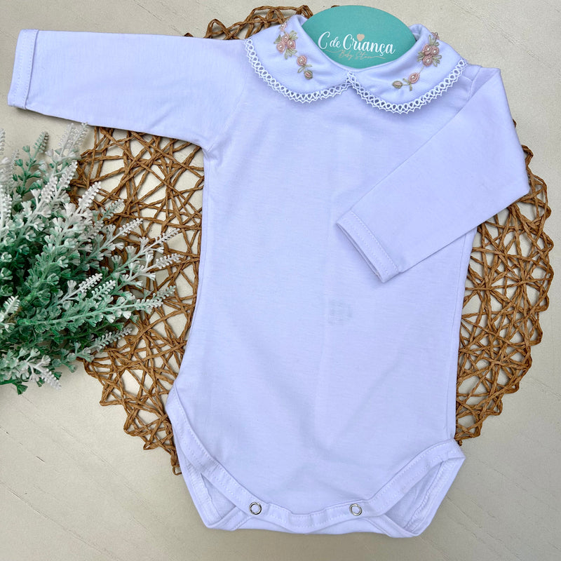Body Branco Rococó Rosê