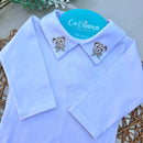 Body Branco - Urso Gravata Verde Maré