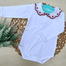 Body Branco - Flor Vermelha