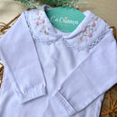 Body Branco - Rococó Rosa