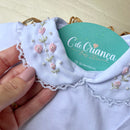 Body Branco - Rococó Rosa