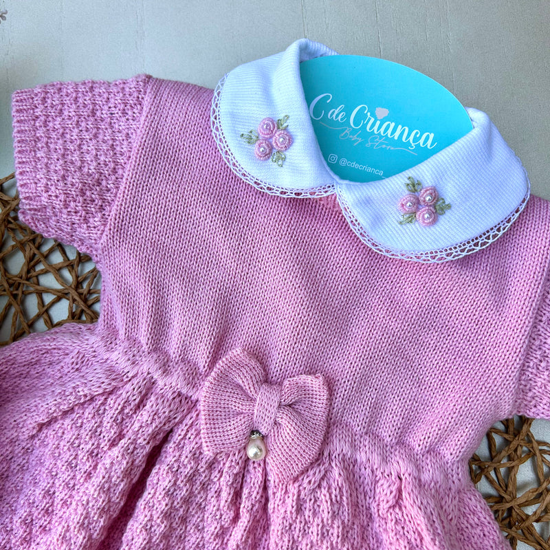 Conjunto Vestido e tapa Fralda Rosê - 2 peças