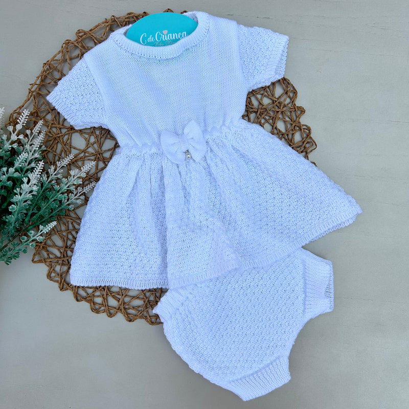 Vestido e Tapa Fralda Branco