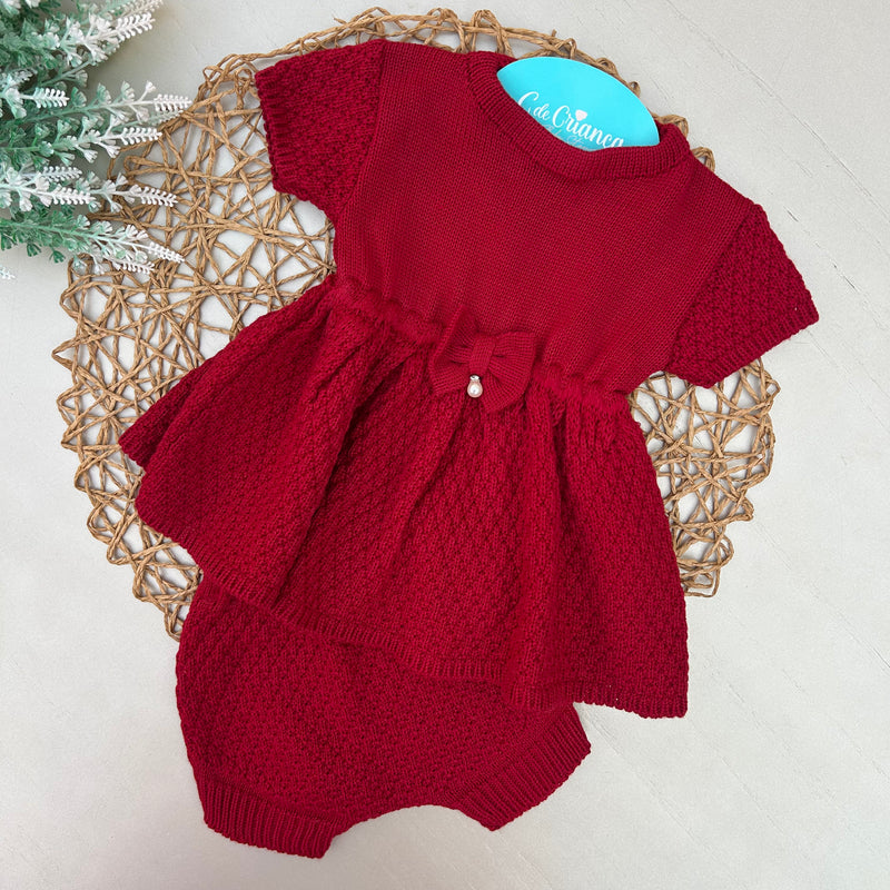 Vestido e Tapa Fralda Vermelho