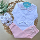 Conj Body Flor Rosa, Mijão Rosa e Sapatinho com Faixa